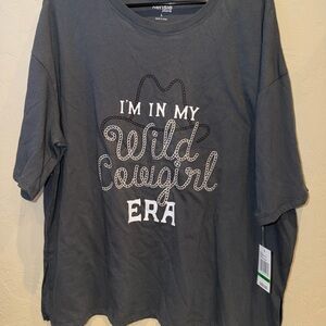 NWT Kensie jeans oversized tshirt “I’m in my wild cowgirl era” size large